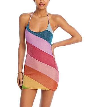 Shop Kurt Geiger Rainbow Mini Dress In Open Misce
