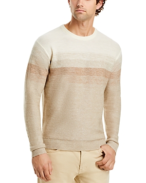 Shop Peter Millar Degrade Striped Crewneck Sweater In Sandstone