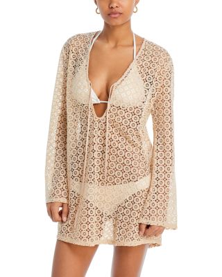 Lace Keyhole Mini Dress Swim Cover-Up - Exclusive