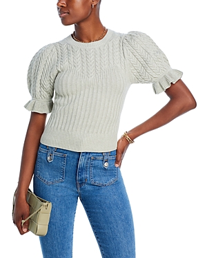 Paige Ansa Puff Sleeve Sweater In Palesage