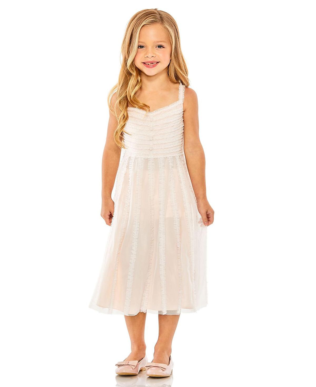 Mac Duggal Girls Sleeveless Ruffle Tiered Mini Dress - Little Kid, Big Kid