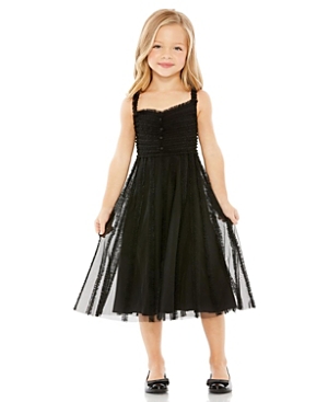 Shop Mac Duggal Girls' Sleeveless Ruffle Tiered Mini Dress - Little Kid, Big Kid In Black