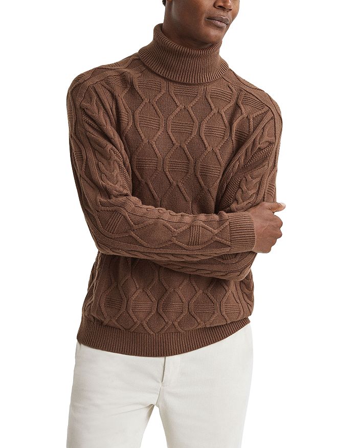 REISS Alston Roll Neck Cable Knit Sweater | Bloomingdale's
