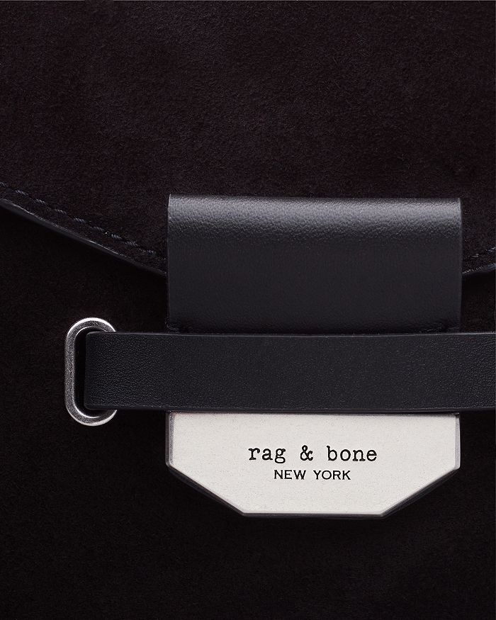 Shop Rag & Bone Field Messenger Bag In Black Suede/silver