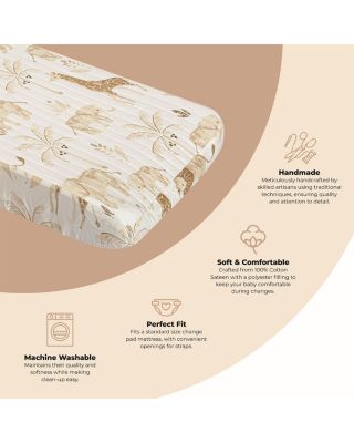 Kendi Quilted Change Pad Cover - Safari