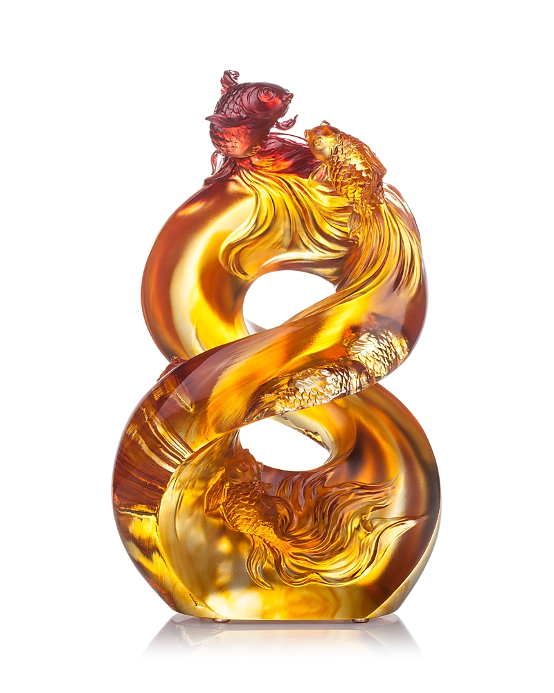 Liuli In Unity Crystal Sculpture In Amber/red