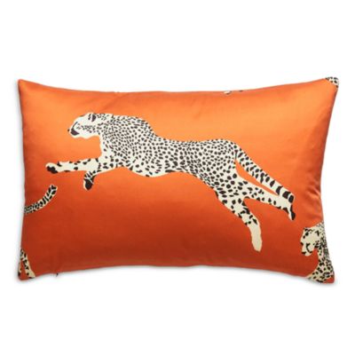 Leaping Cheetah Lumbar Decorative Pillow, 22" x 14"