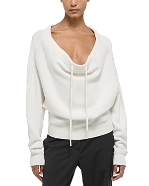 Helmut Lang Cotton Dolman Sleeve Sweater In Iovry