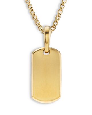 Men's Chevron Tag in 18K Yellow Gold, 21mm