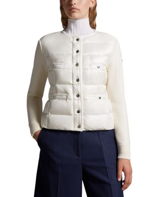 Snap Front Wool Puffer Cardigan