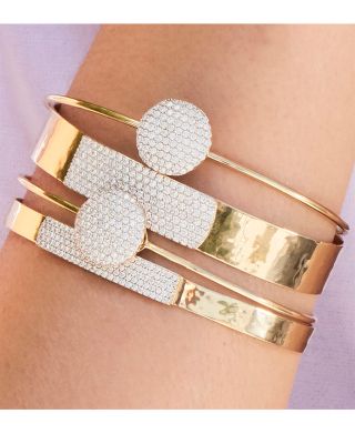 Rhodium & 14K Gold Affair Diamond Bangle Bracelet