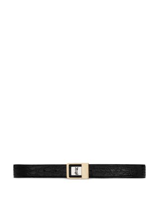 SAINT LAURENT - Female Buckle Belt in Crocodile-Embossed Leather