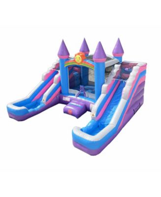 Inflatable Bounce House and Double Slide Combo Unit (Without Blower) - Crossover Combo Bouncer, Kids Outdoor Toys, Jumpers for Kids