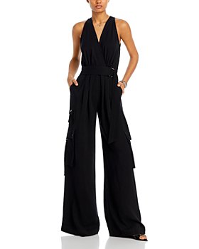 Jumpsuits for Women Elegant Sexy Halter V Neck Bikini Top Long Straight  Palazzo Pants Stretchy Two Piece Beachwear Sets at  Women's Clothing  store