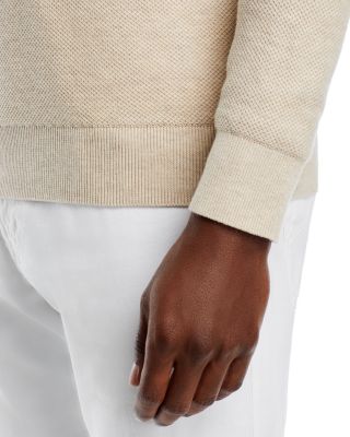 Cotton Tipped Textured Birdseye Half Zip Sweater - Exclusive