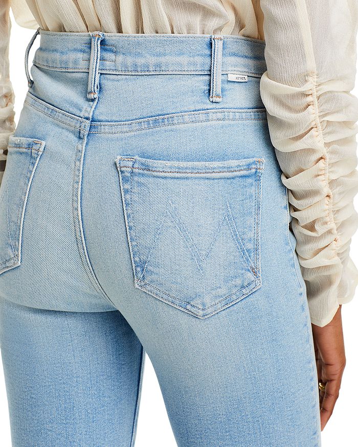 Shop Mother The Hustler High Rise Frayed Flare Leg Ankle Jeans In California Cruiser