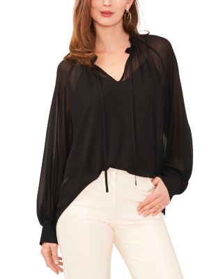 Sheer Split Neck Top