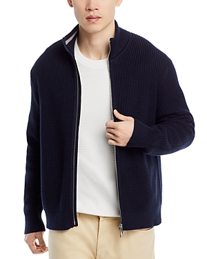 Shop Theory Gary Cashton Zip Front Sweater Jacket In Baltic/ Force Gray