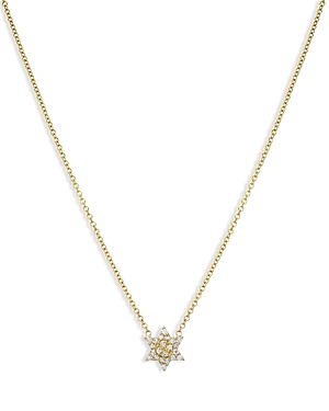 Zoe Lev 14k Yellow Gold Diamond Star Of David Pendant Necklace, 16-18