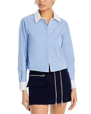 Aqua Striped Contrast Shirt- 100% Exclusive In Blue/white