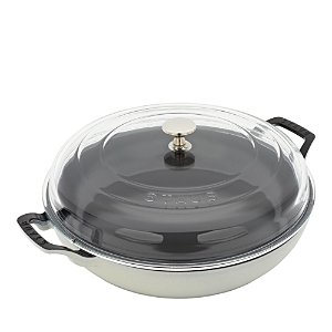 Staub 3.5-quart Braiser With Glass Lid In White Truffle