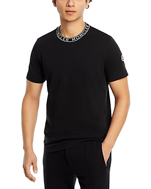 Moncler Short-sleeved Cotton T-shirt In Black