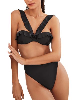 ViX Paula Hermanny - Solid Chris Ruffled Bikini Top & Gigi High Waist Bikini Bottom