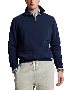 Polo Ralph Lauren Cotton Blend Fleece Quarter Zip Sweatshirt In Cruise Navy