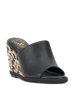 Shop Vince Camuto Vinde Camuto Women's Fayla High Heel Wedge Mule Sandals In Black