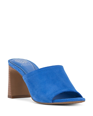 Shop Vince Camuto Women's Alyysa High Heel Slide Sandals In Blue