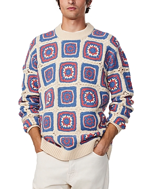 Shop Nn07 Bjorn 6523 Loose Fit Crochet Crewneck Sweater In Ecru
