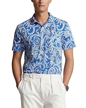 Shop Polo Ralph Lauren Standard Fit Printed Jersey Polo Shirt In Shorewood Paisley