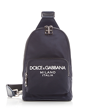Dolce & Gabbana Nylon Sling Bag In Navy Blue