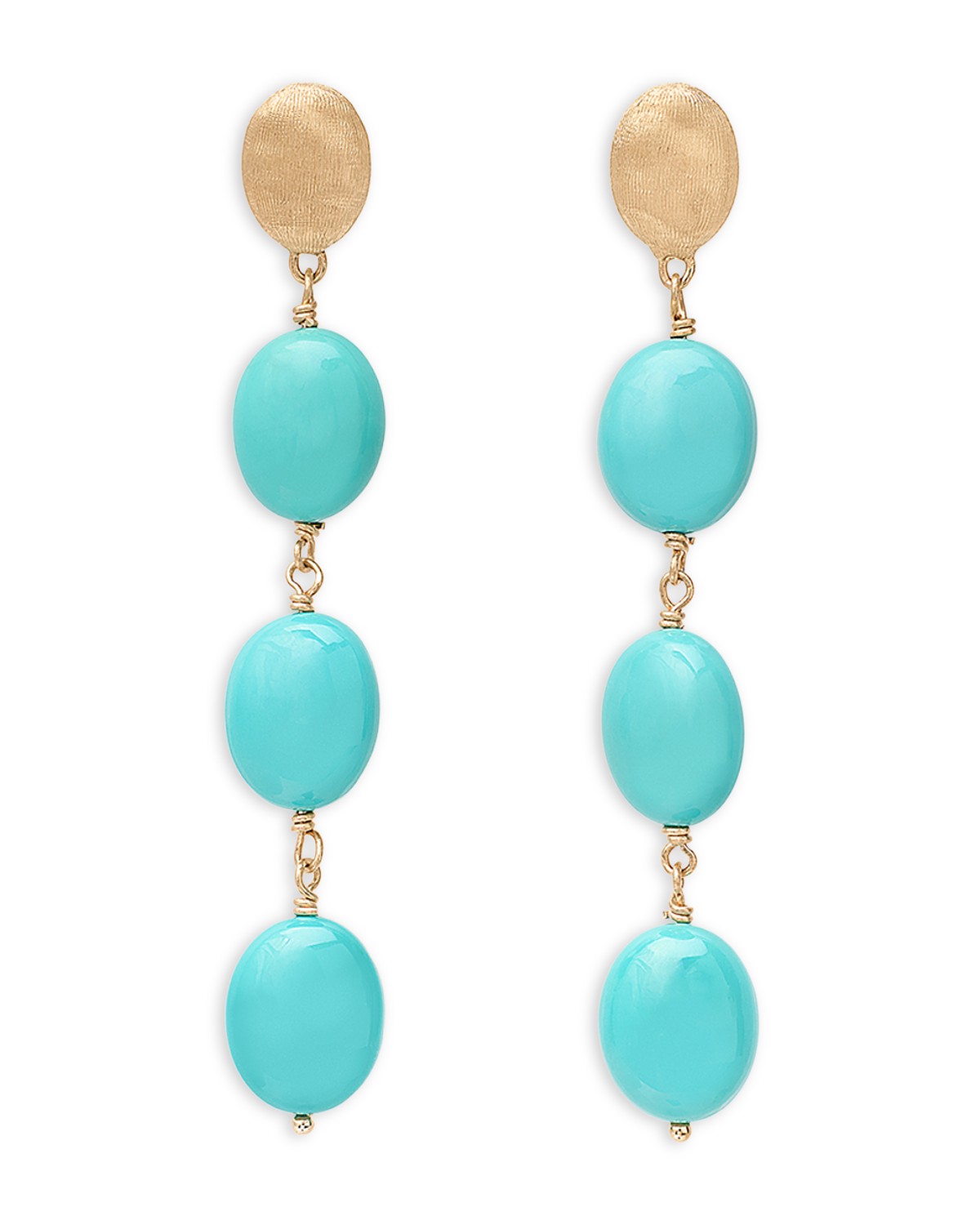 18K Yellow Gold Siviglia Turquoise Drop Earrings