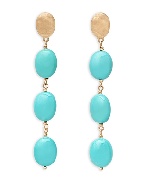 Marco Bicego Siviglia Turquoise Drop Earrings In Blue/gold