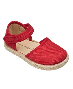 Shop Elephantito Girls' Linen Classic Espadrille - Toddler, Little Kid In Red