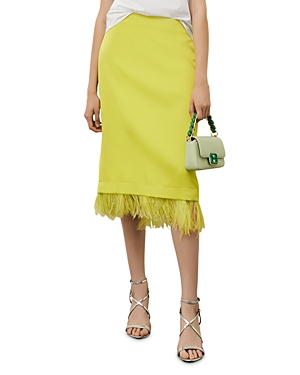 Marella Glassa Fringed Skirt In Lime
