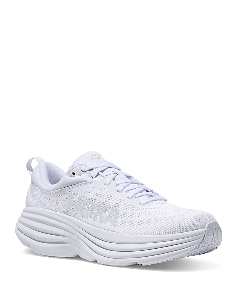 Hoka Bondi 8 Rubber-trimmed Mesh Sneakers In White
