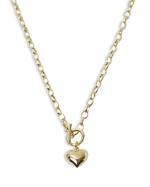 Argento Vivo Paperclip Heart Pendant Necklace, 17 In Gold