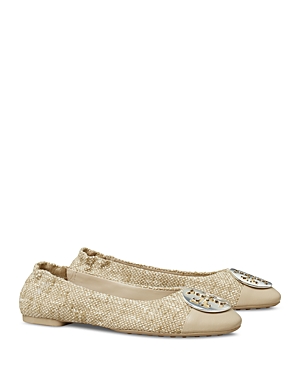 Shop Tory Burch Women's Claire Slip On Cap Toe Ballet Flats In Natural