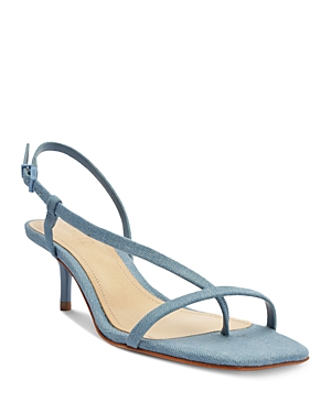 Shop Schutz Women's Heloise Strappy Mid Heel Sandals In Azul