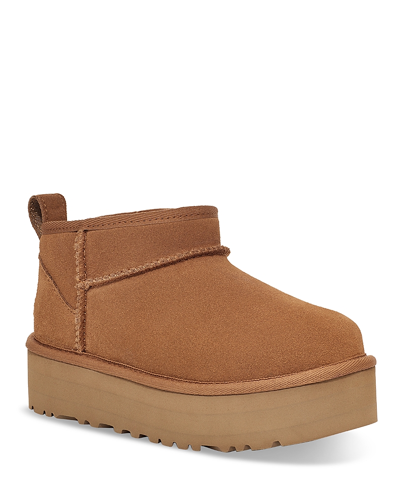 Ugg Unisex Classic Ultra Mini Platform Boots - Little Kid In Chestnut