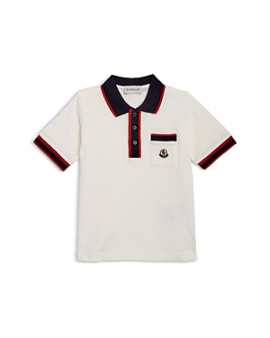 Shop Moncler Boys' Pique Polo Shirt - Little Kid In Natural