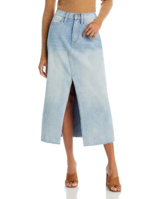 AQUA - Denim Midi Skirt - Exclusive