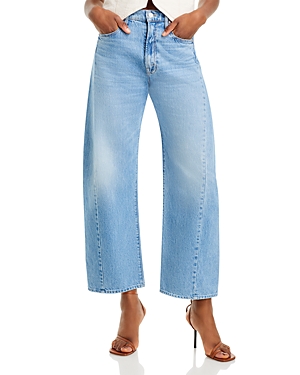 Shop Mother The Half Pipe Flood High Rise Ankle Wide Leg Jeans In Material Girl