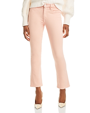Mother The Insider Hover High Rise Straight Jeans in Peach Parfait