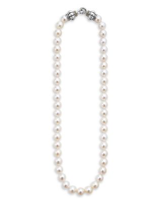 18K Yellow Gold & Sterling Silver Luna Cultured Freshwater Pearl Collar Necklace, 18"