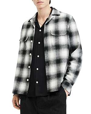 Shop Allsaints Fortunado Relaxed Fit Embroidered Flannel Shirt In Oatmeal