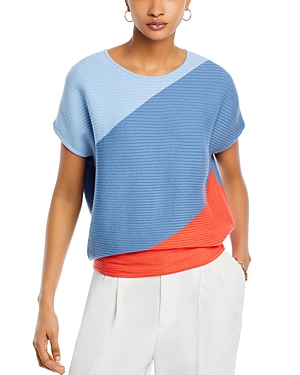 Shop T Tahari Colorblocked Extended Sleeve Sweater In Dutch Tulip