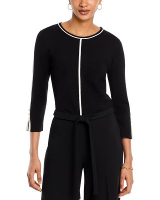 T Tahari - Split Cuff Contrast Sweater